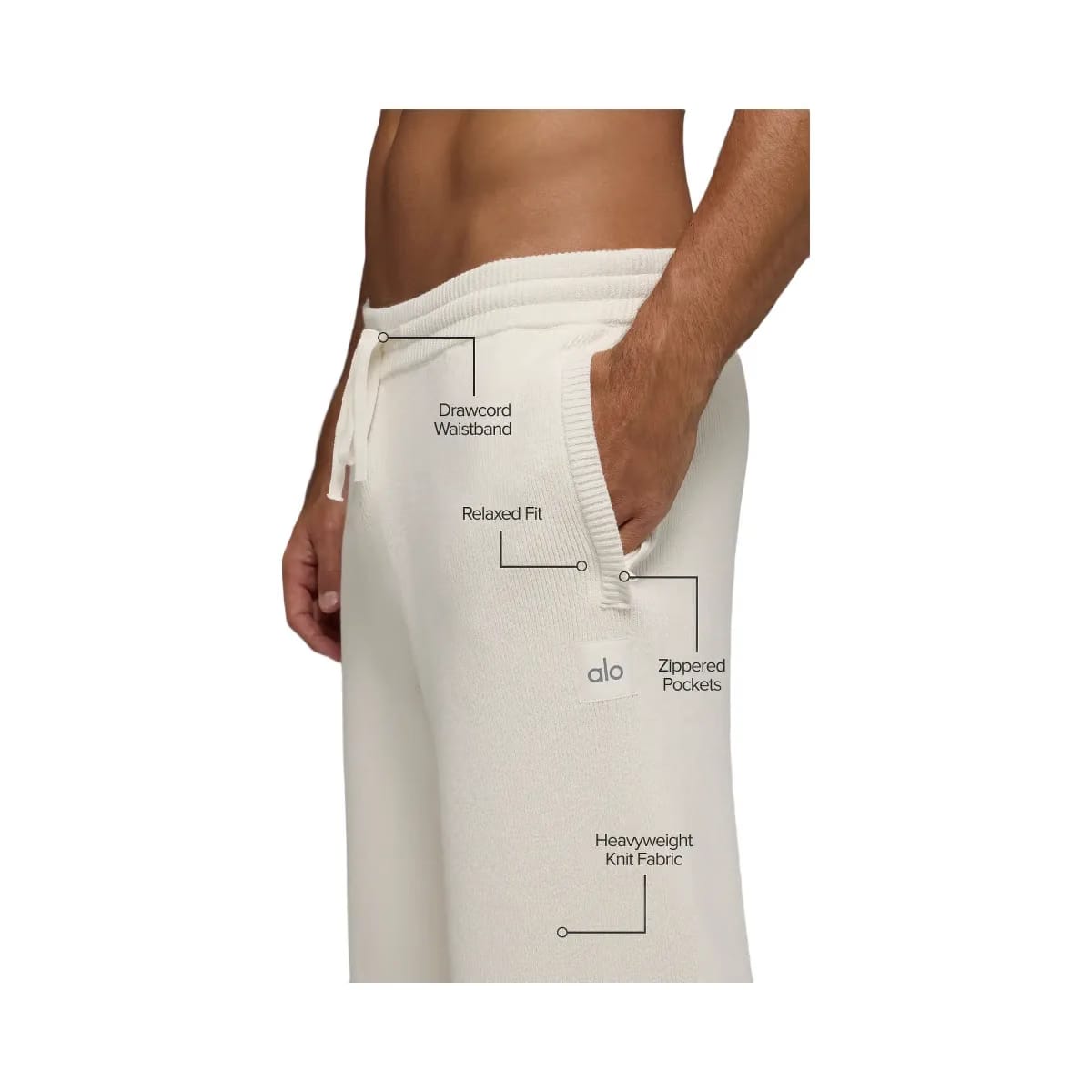 Alo Men's Scholar Straight Leg Sweatpant - Ivory