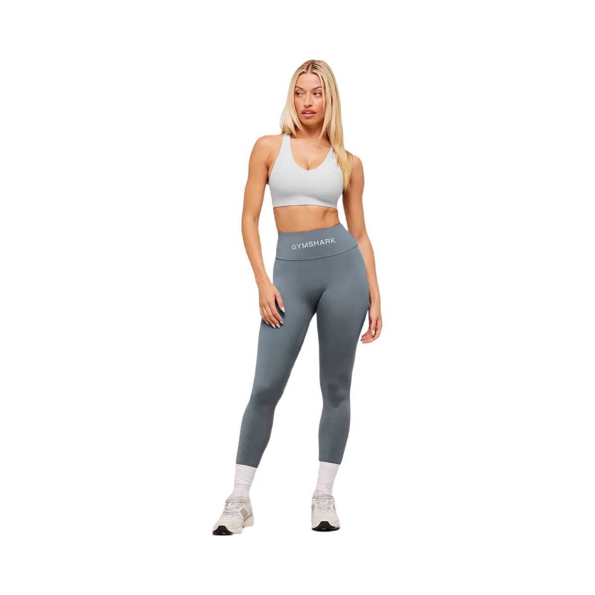 Gymshark Wordmark Waistband Leggings - Iron Blue