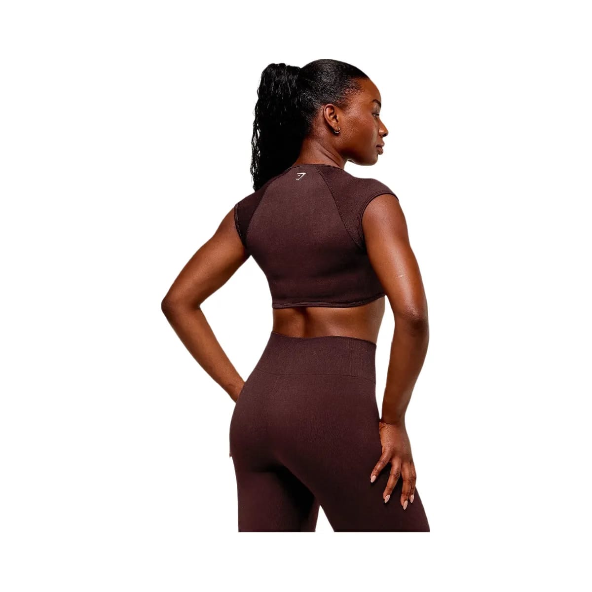 Gymshark Adapt Fleck x Whitney Short Sleeve Crop Top - Cherry Purple/Rich Maroon
