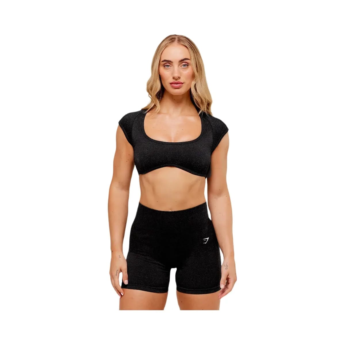 Gymshark Adapt Fleck x Whitney Short Sleeve Crop Top - Black
