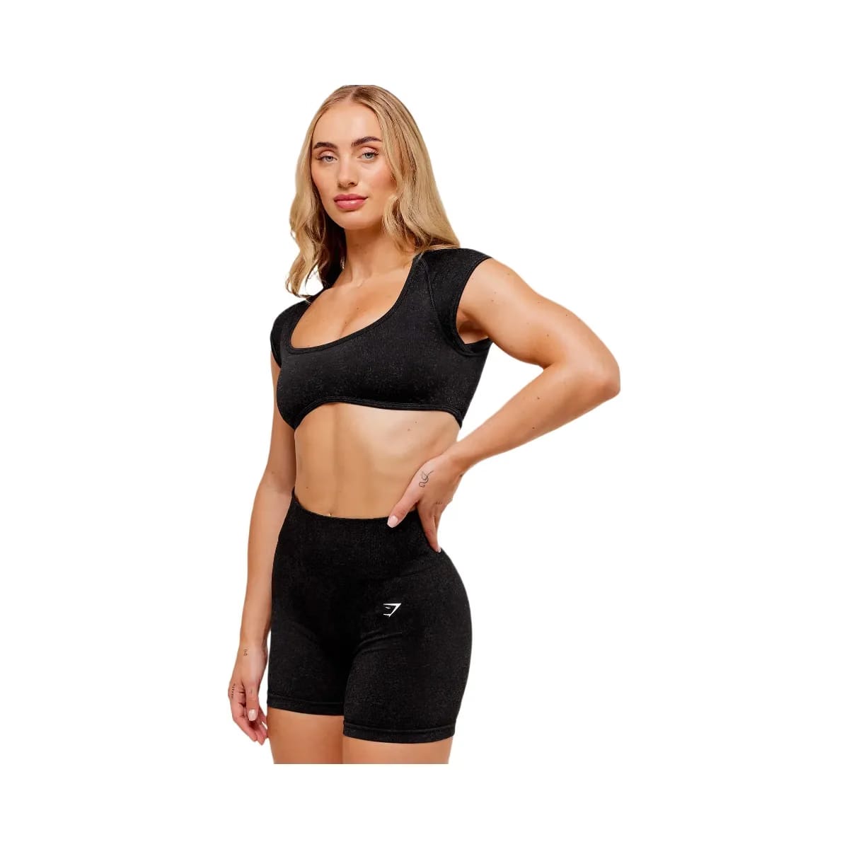 Gymshark Adapt Fleck x Whitney Short Sleeve Crop Top - Black