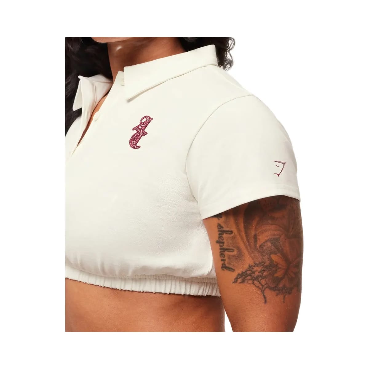 Gymshark x Analis Cropped Polo - Soft White