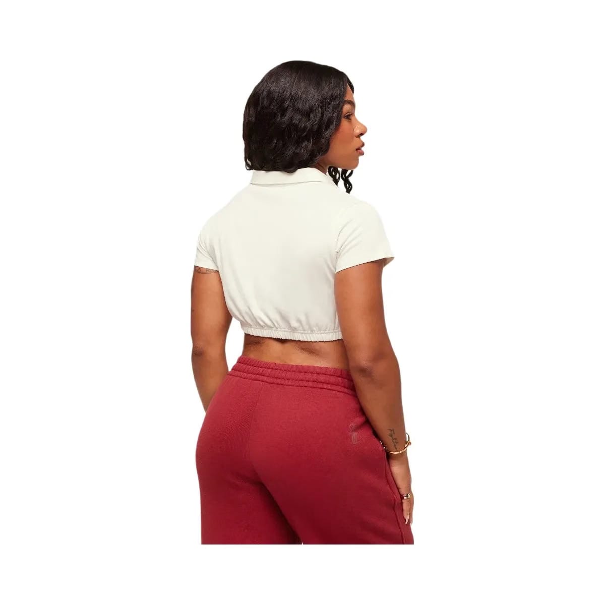 Gymshark x Analis Cropped Polo - Soft White