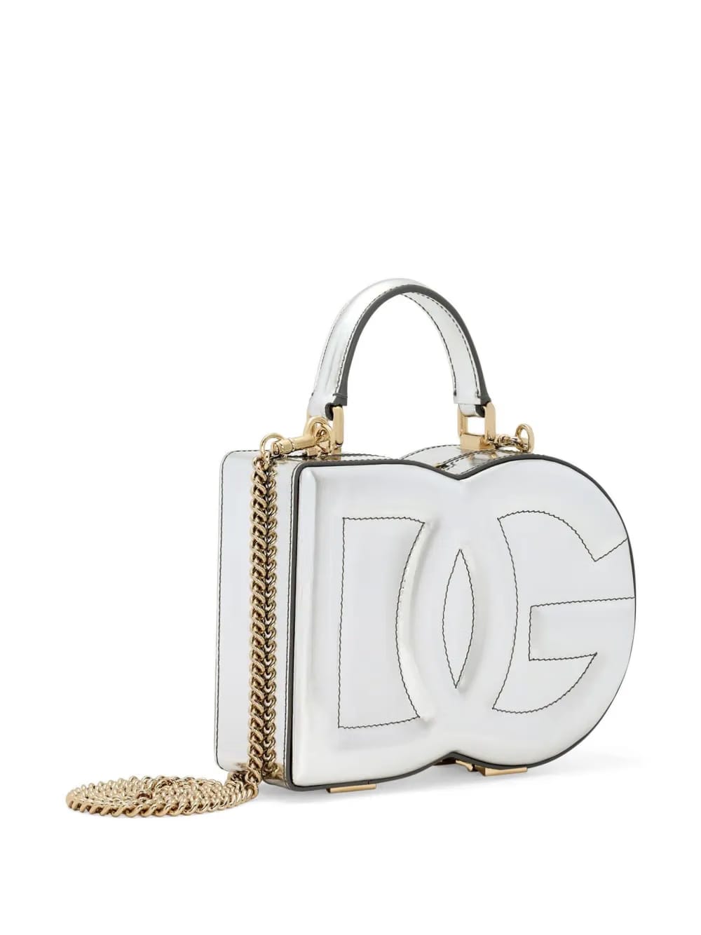 metallic leather tote bag
