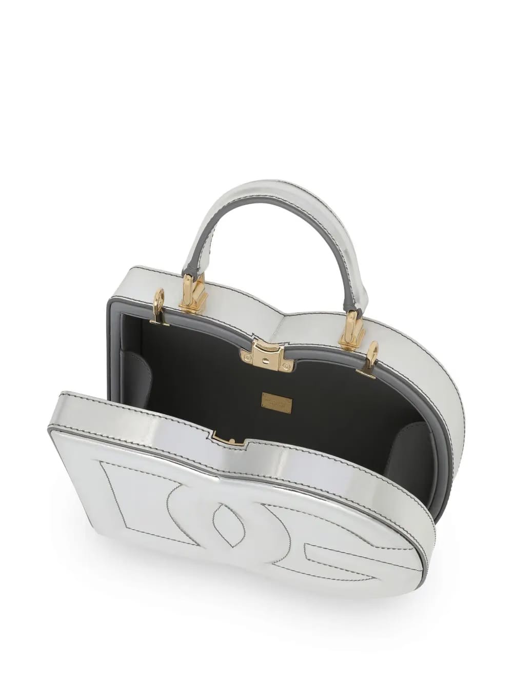 metallic leather tote bag