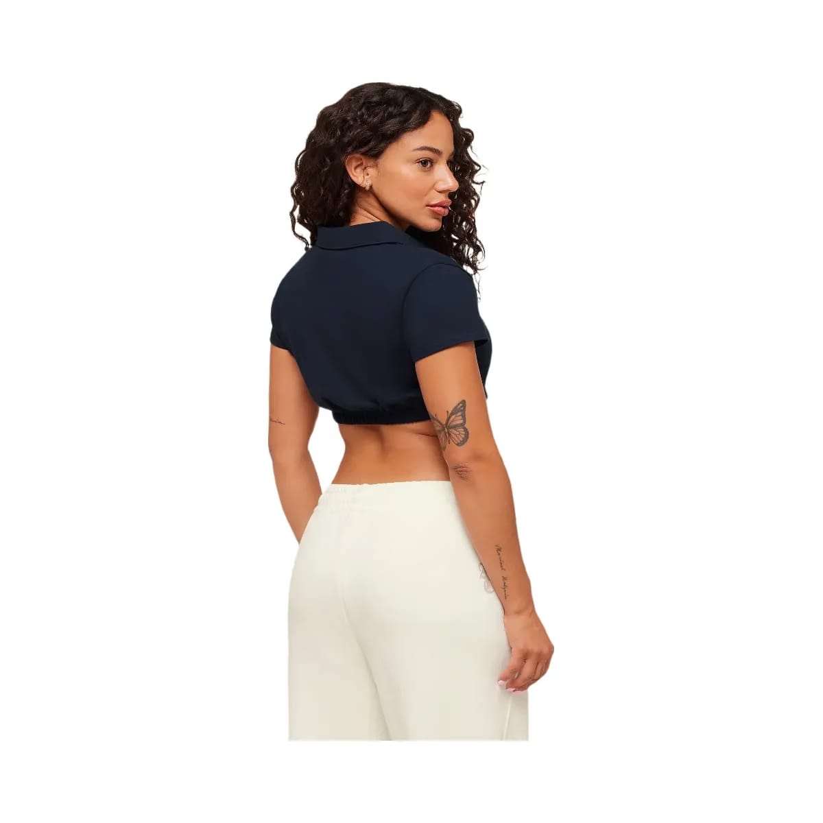 Gymshark x Analis Cropped Polo - Midnight Blue