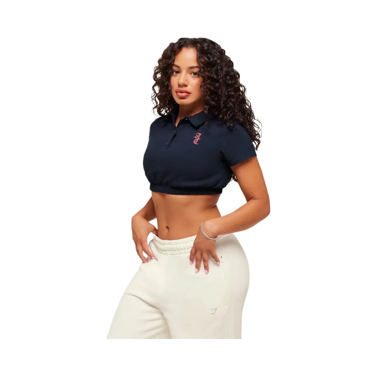 Gymshark x Analis Cropped Polo - Midnight Blue