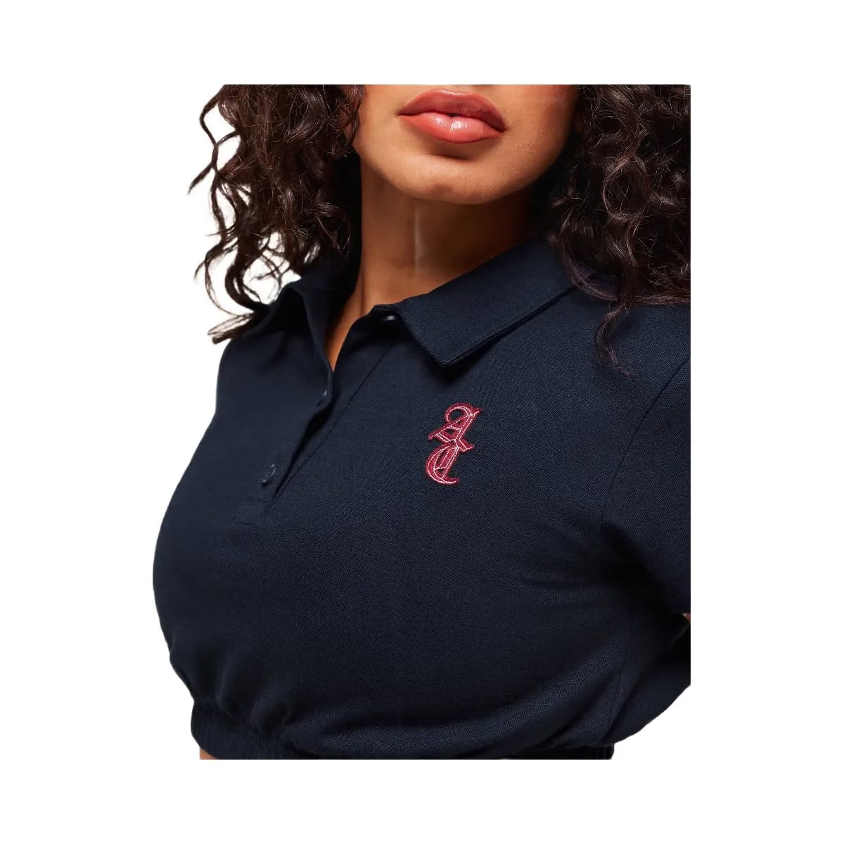 Gymshark x Analis Cropped Polo - Midnight Blue