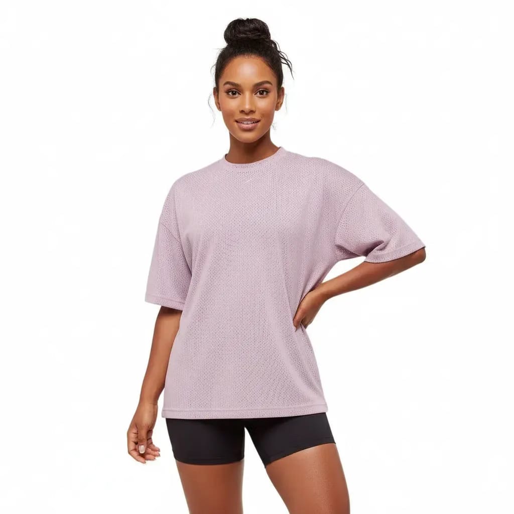 Gymshark Lifting Mesh Oversized T-Shirt - Warm Lilac