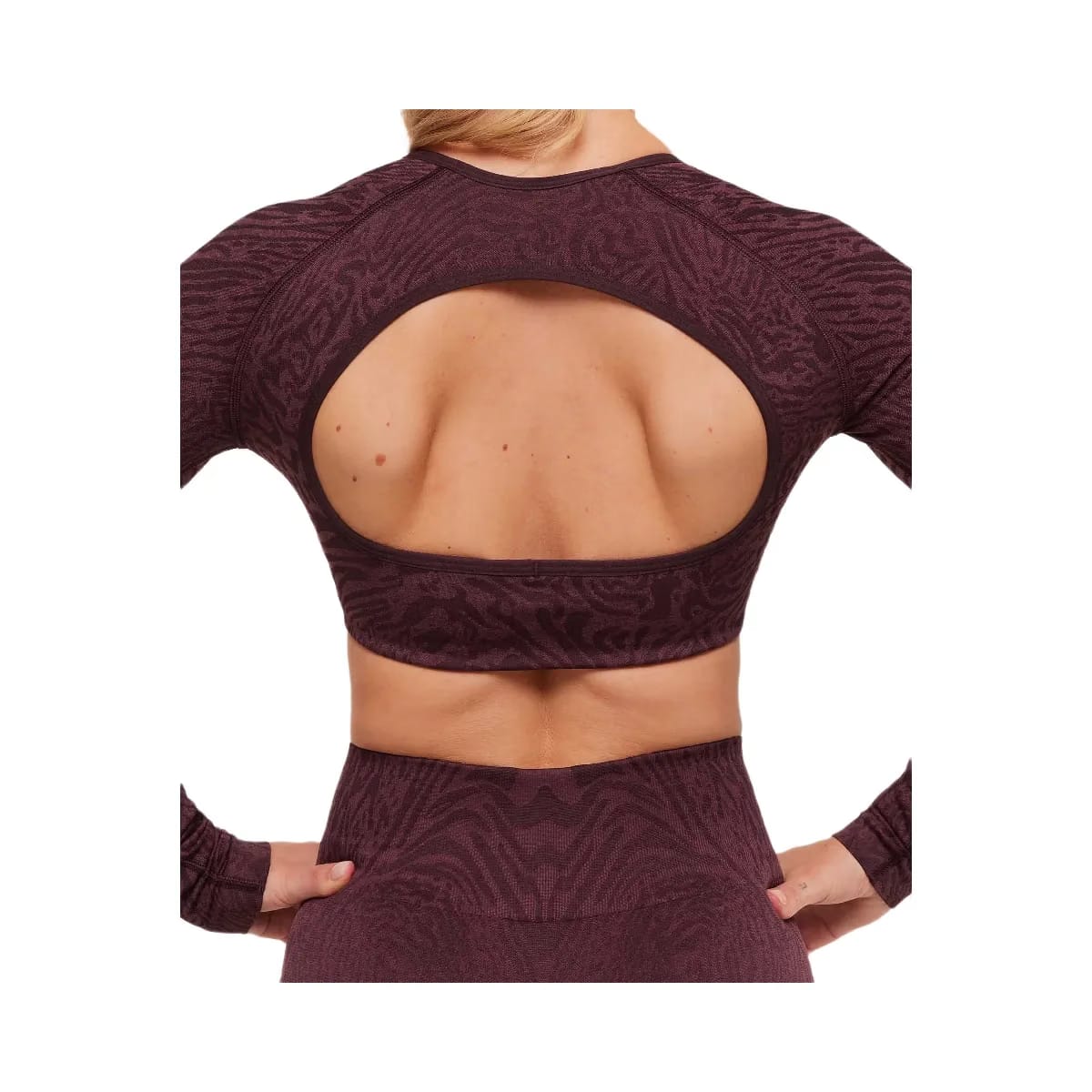 Gymshark Adapt Animal Long Sleeve Crop Top - Cherry Purple/Reset Pink