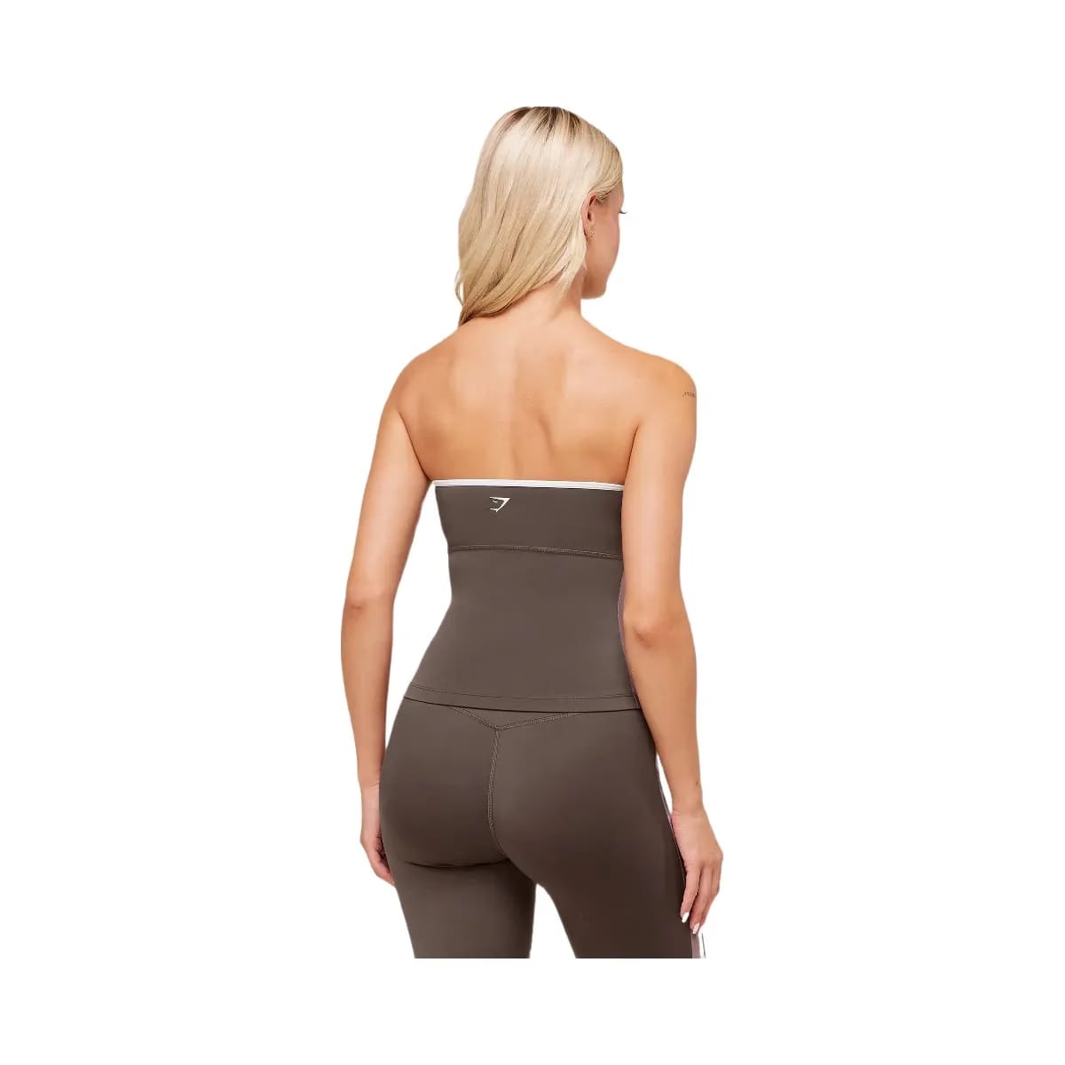 Gymshark Piping Bandeau With Shelf - Walnut Brown/Chestnut Pink/Soft White