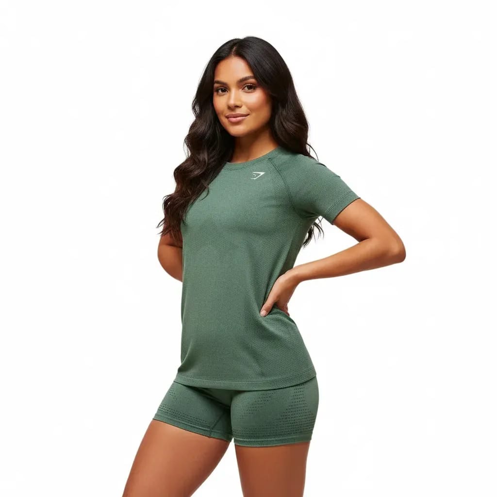 Gymshark Vital Light T-Shirt - Obsidian Green Marl