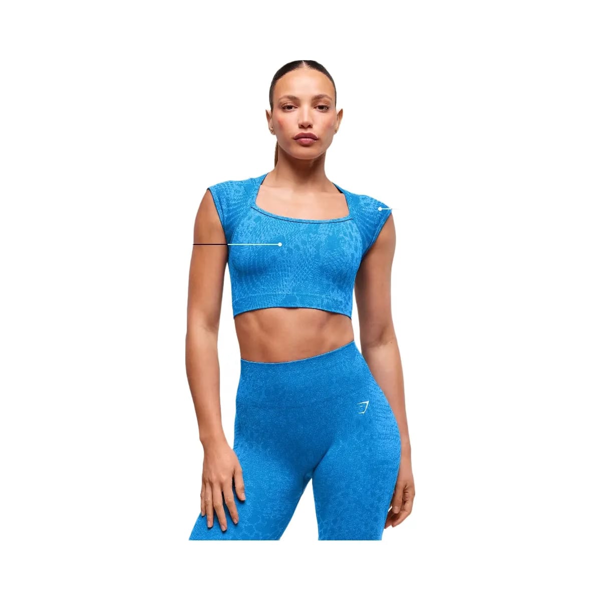 Gymshark Adapt Animal X Whitney Seamless Crop Top - Barbell Blue/Gentle Blue