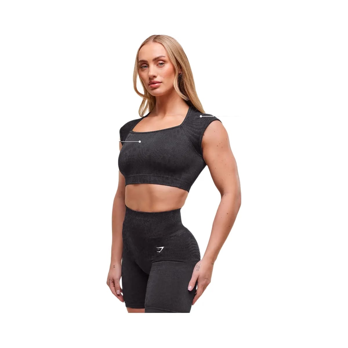 Gymshark Adapt Animal X Whitney Seamless Crop Top - Black/Asphalt Grey