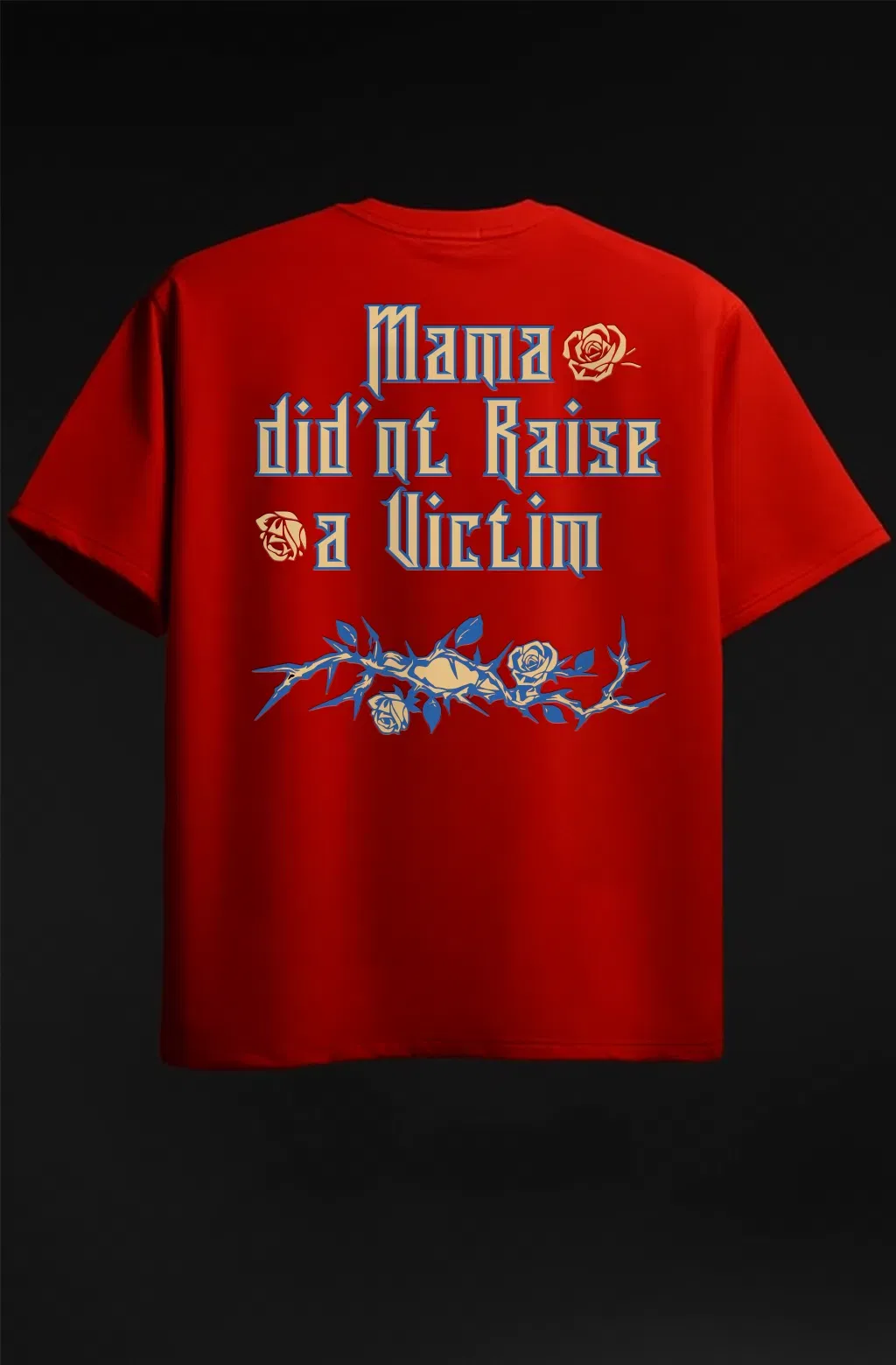 SET OF 3 Orng MAMA, Dark Brown Angel T-Shirt, Blue Blossom Rain Flower T-Shirt