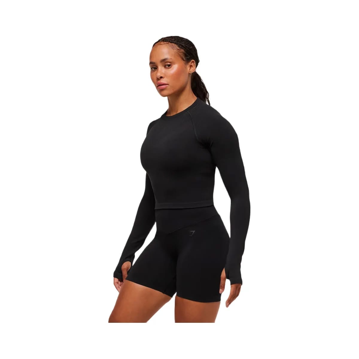 Gymshark Activate Long Sleeve Crop Top - Black