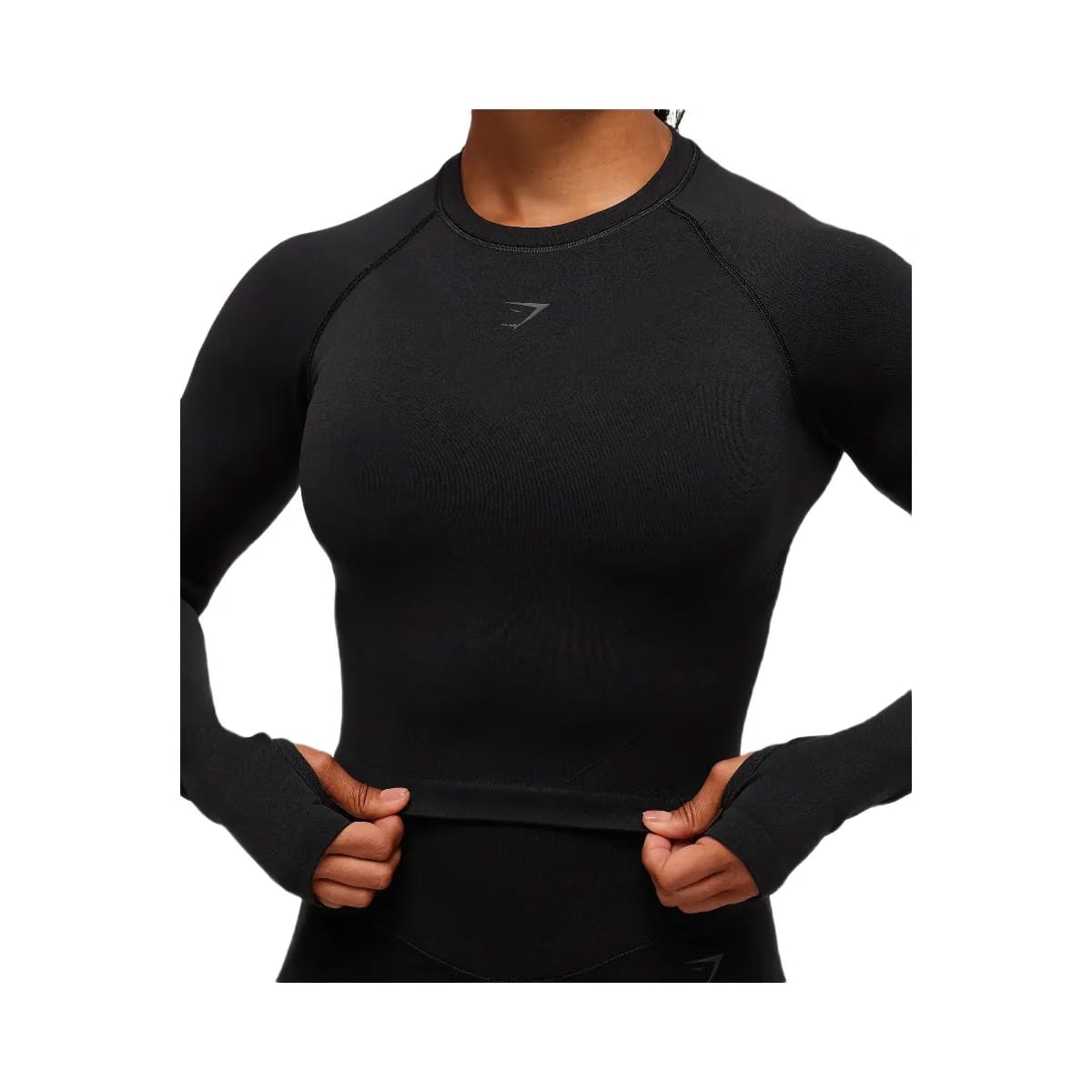 Gymshark Activate Long Sleeve Crop Top - Black