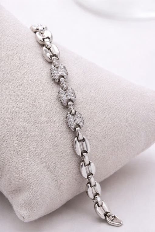 Half Ice Half Cuban Bracelet