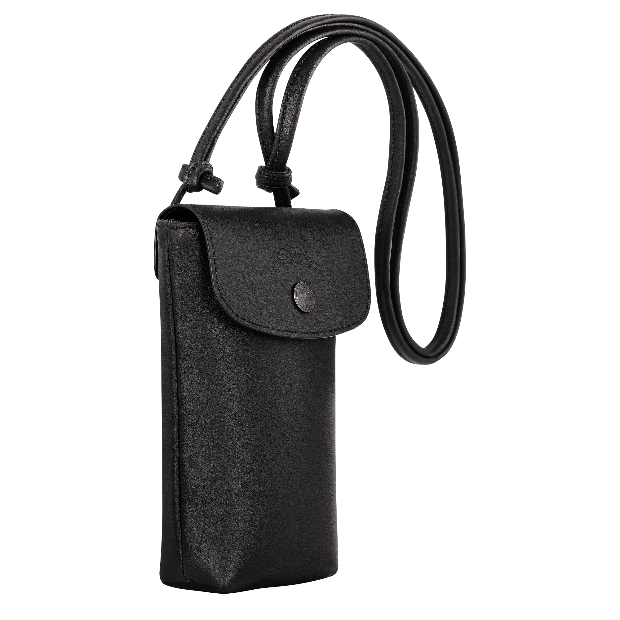 Longchamp Le Pliage Xtra Phone case with leather lace Black