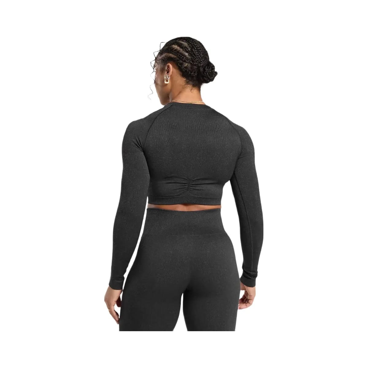 Gymshark Adapt Fleck Seamless Long Sleeve Crop Top - Mineral | Black