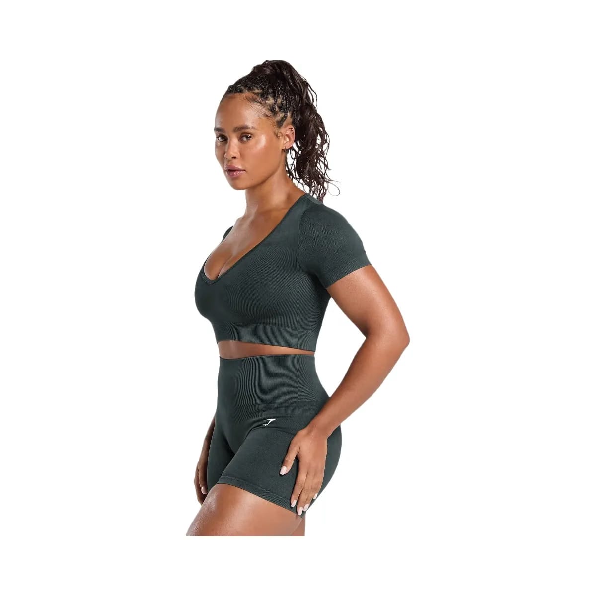 Gymshark Gains Seamless Washed Crop Top - Black