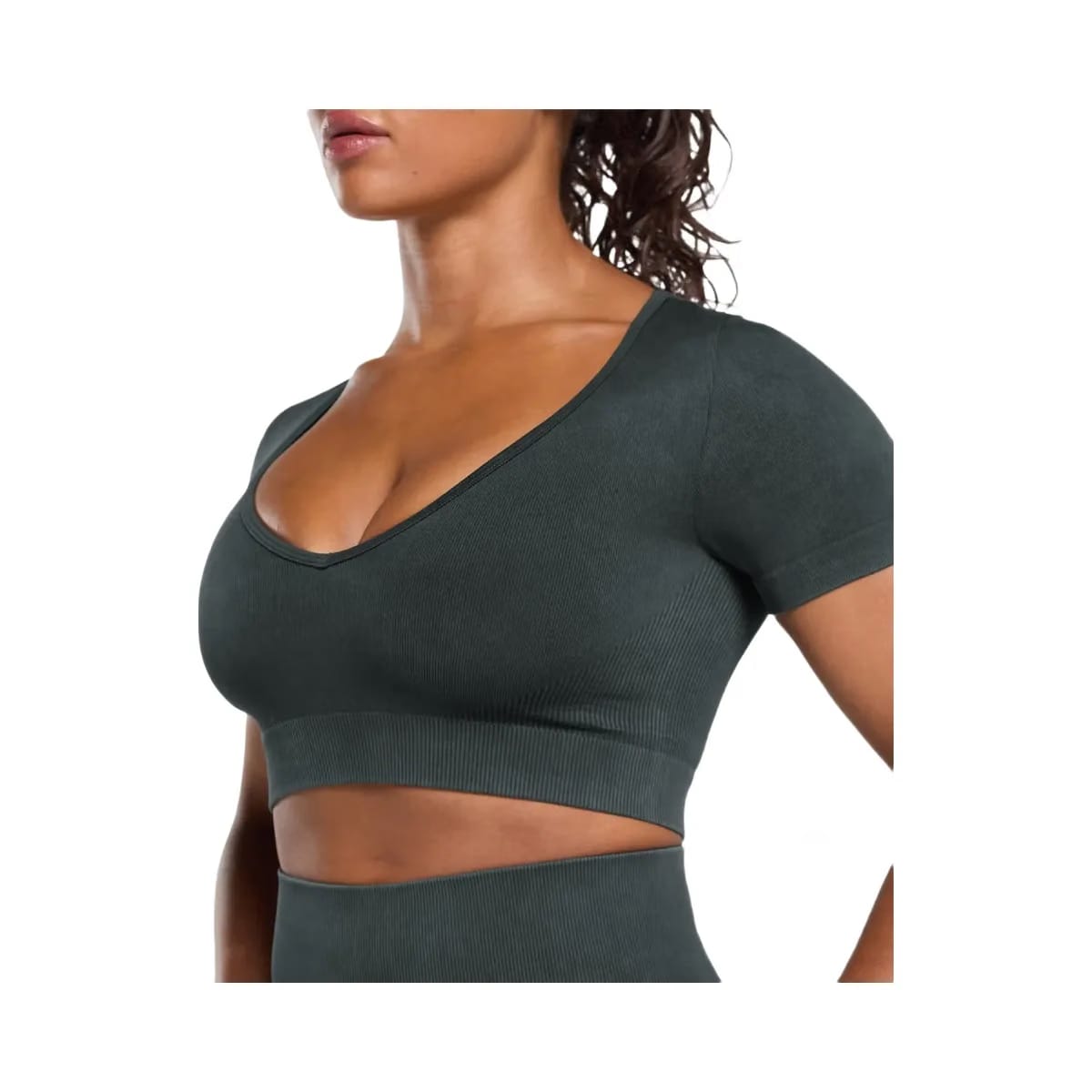 Gymshark Gains Seamless Washed Crop Top - Black