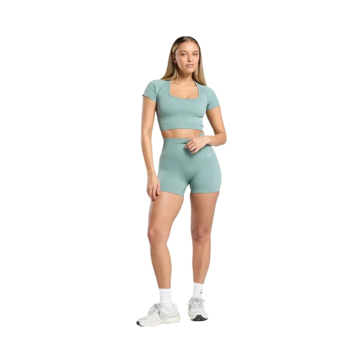 Gymshark Corset Seamless Crop Top - Celeste Blue