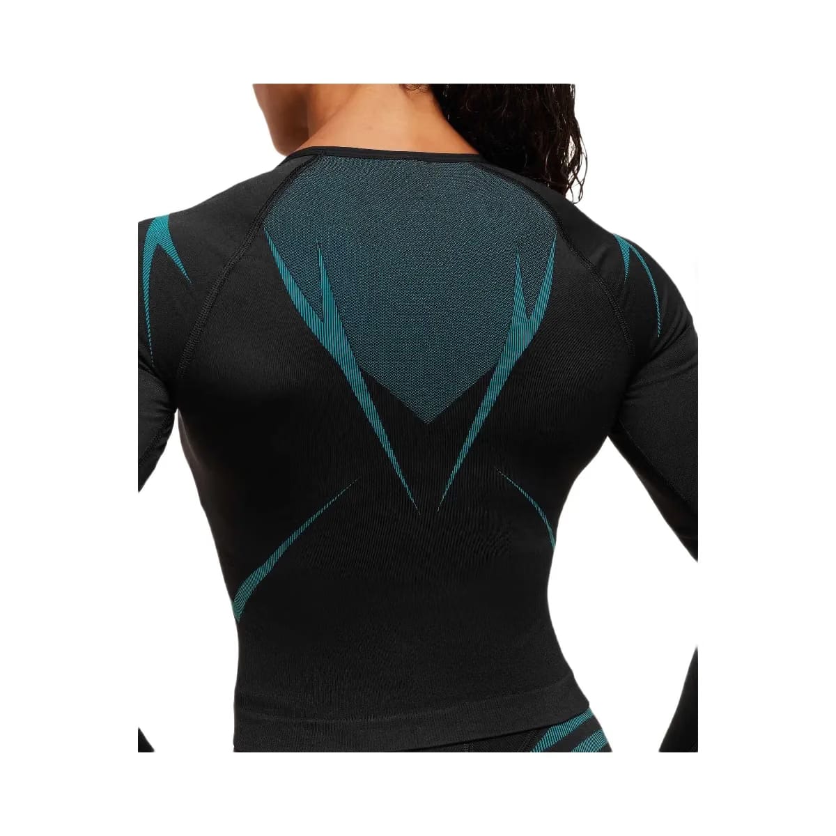 Gymshark Apex Lift Seamless Long Sleeve Crop Top - Black/Brand Blue