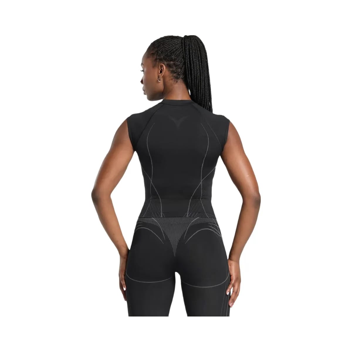 Gymshark Apex Seamless Midi T-Shirt - Black/Graphite Grey