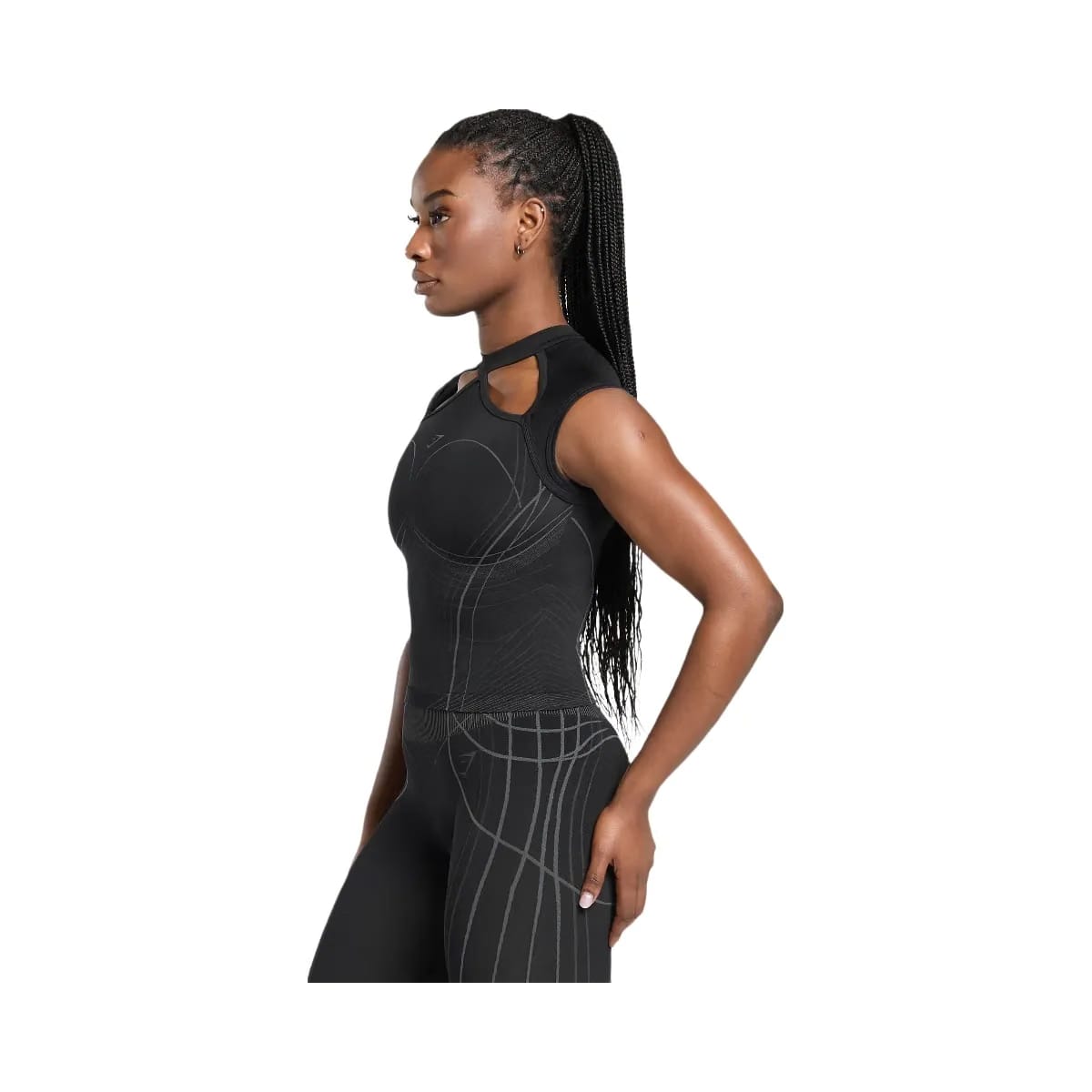 Gymshark Apex Seamless Midi T-Shirt - Black/Graphite Grey