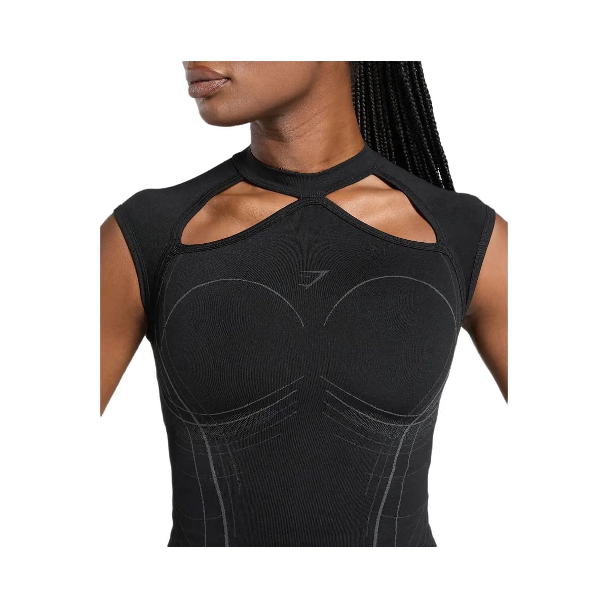 Gymshark Apex Seamless Midi T-Shirt - Black/Graphite Grey