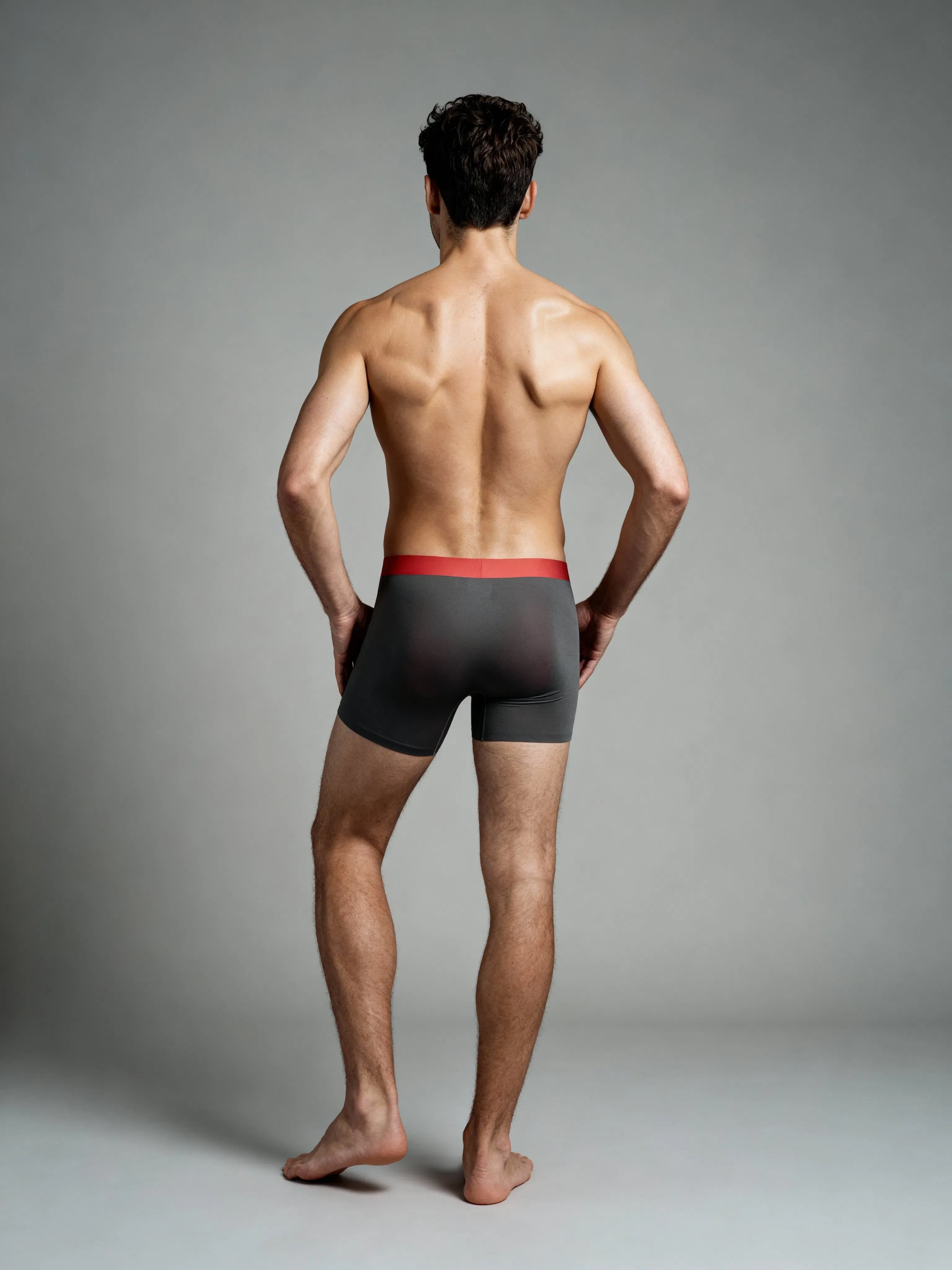 Men Dual Tone Orange Grey Solid Luxury Bonded Elastic Trunk by Manaca