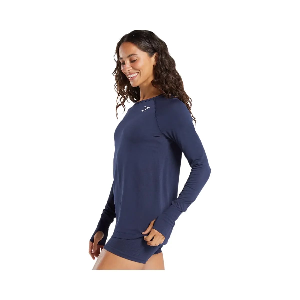 Gymshark Vital Light Long Sleeve Top - Heavy Blue/ Marl