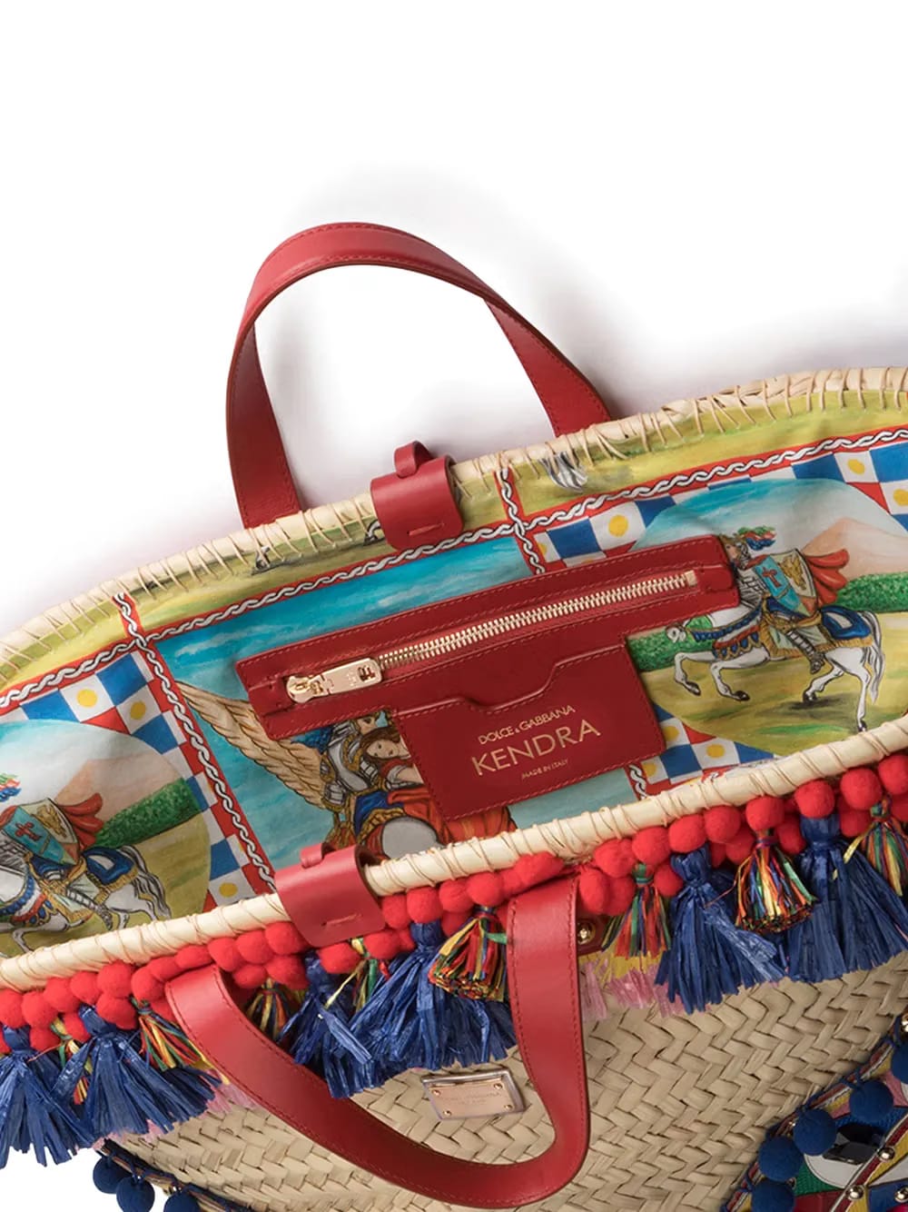 Kendra embroidered woven basket bag