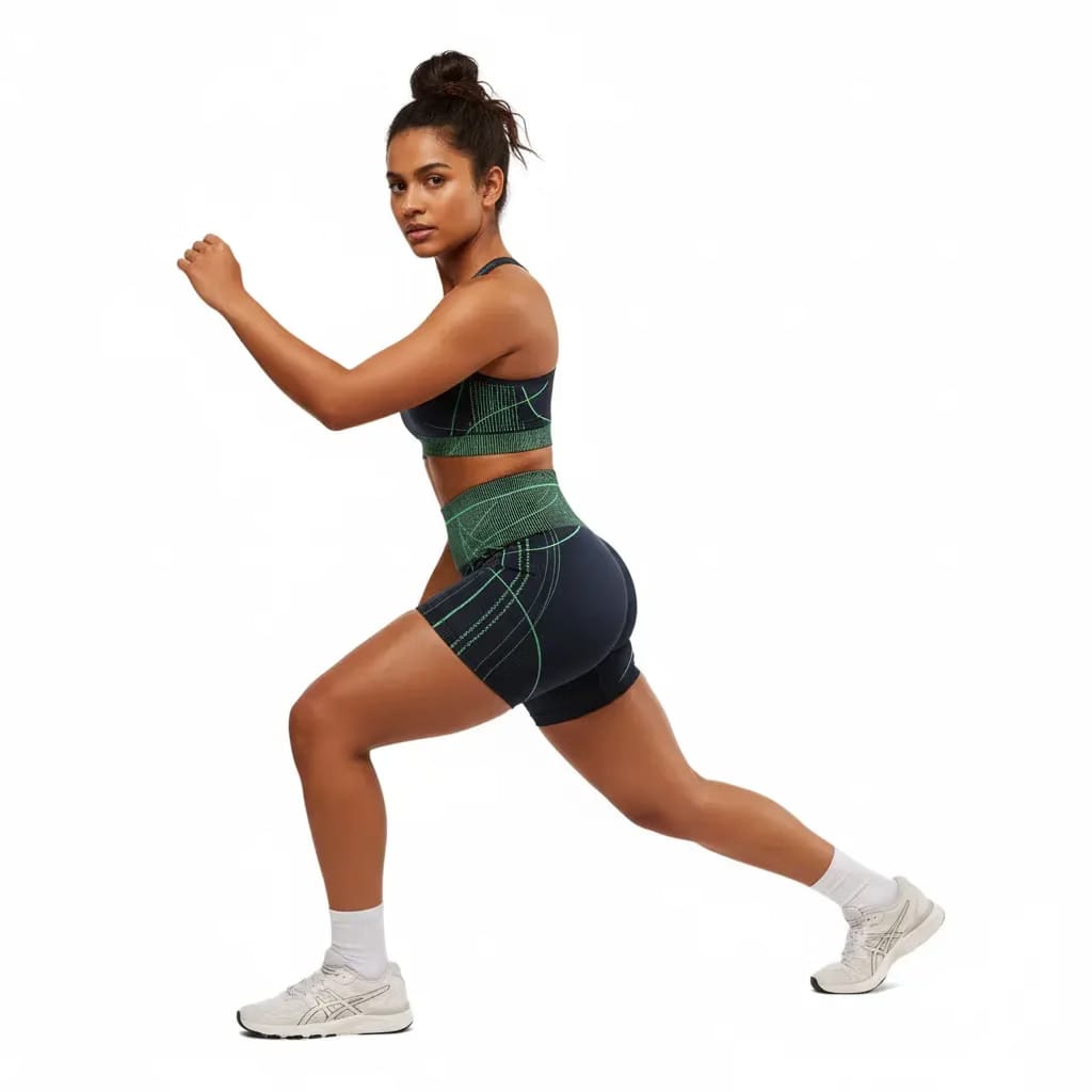 Gymshark Apex Seamless Shorts - Heavy Blue/Active Green