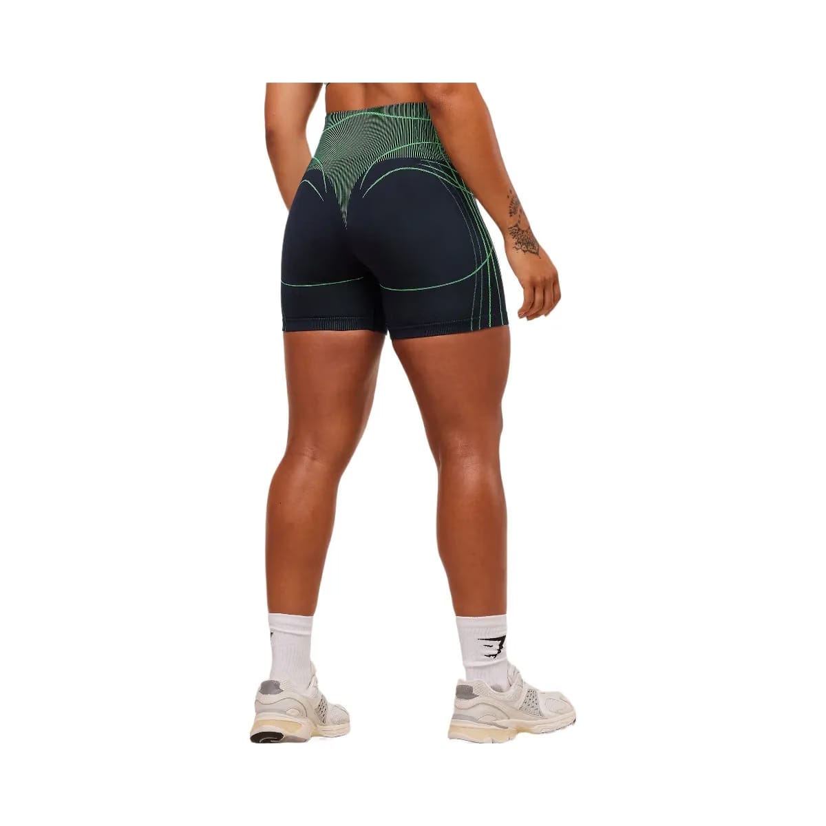 Gymshark Apex Seamless Shorts - Heavy Blue/Active Green