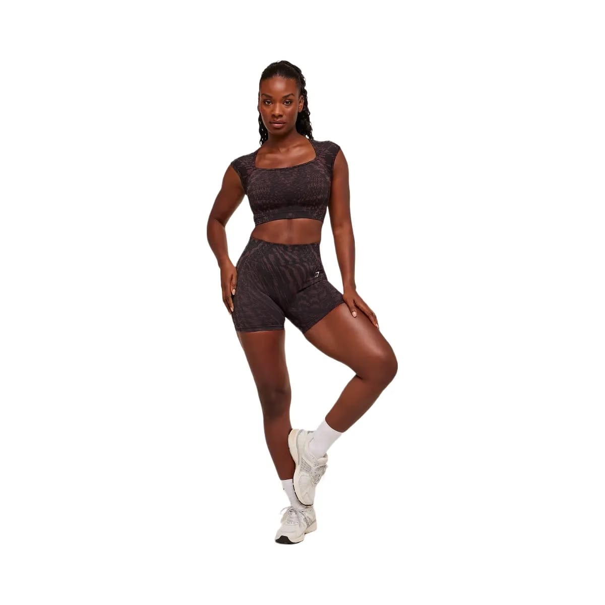 Gymshark Adapt Houndstooth Shorts - Black/Reset Pink