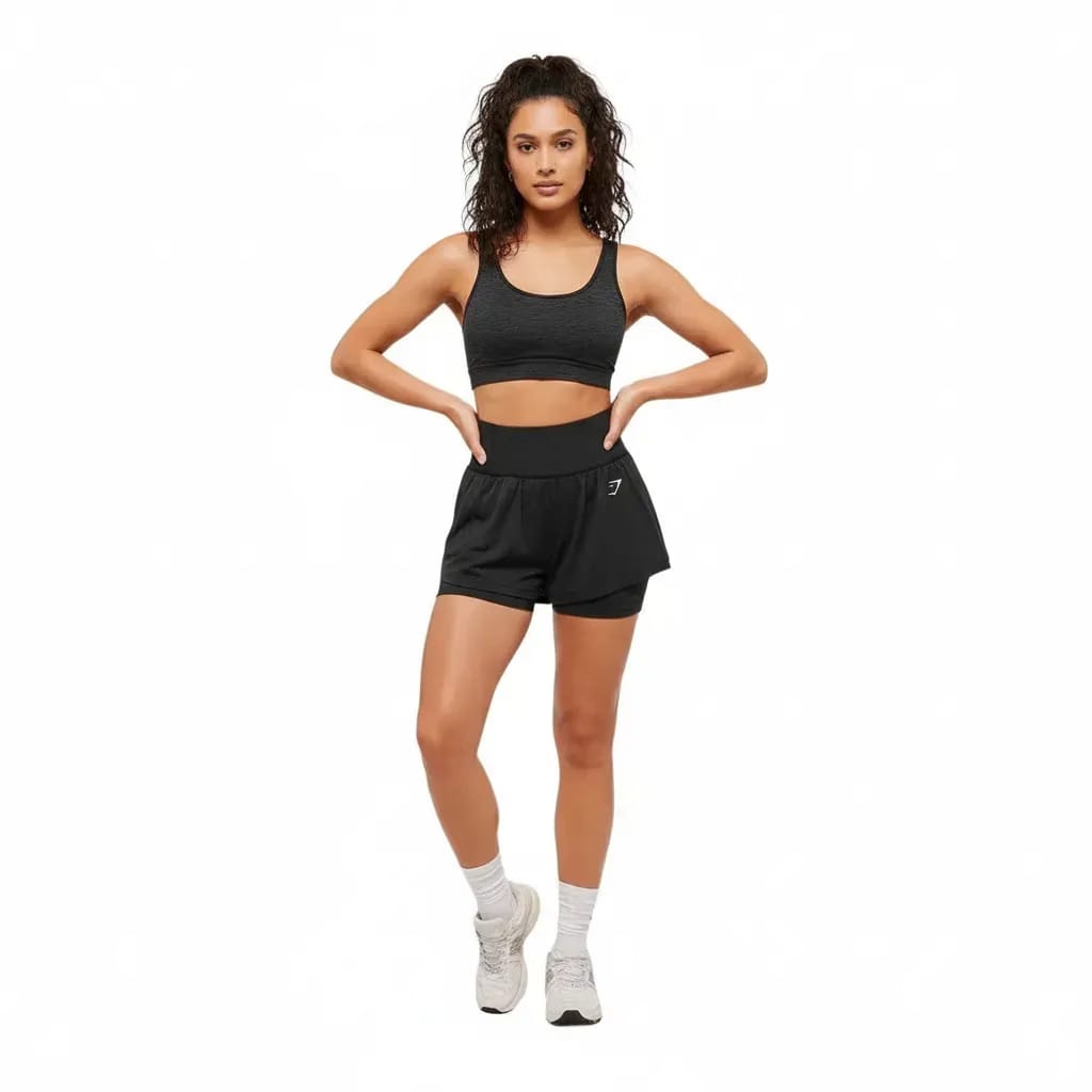 Gymshark Vital 2-in-1 Shorts - Black Marl