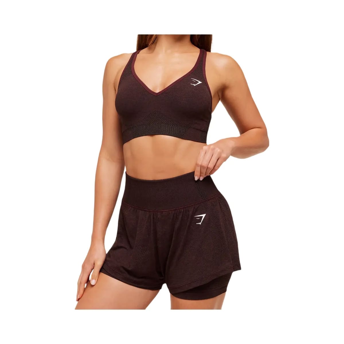 Gymshark Vital 2-in-1 Shorts - Rich Maroon/Marl