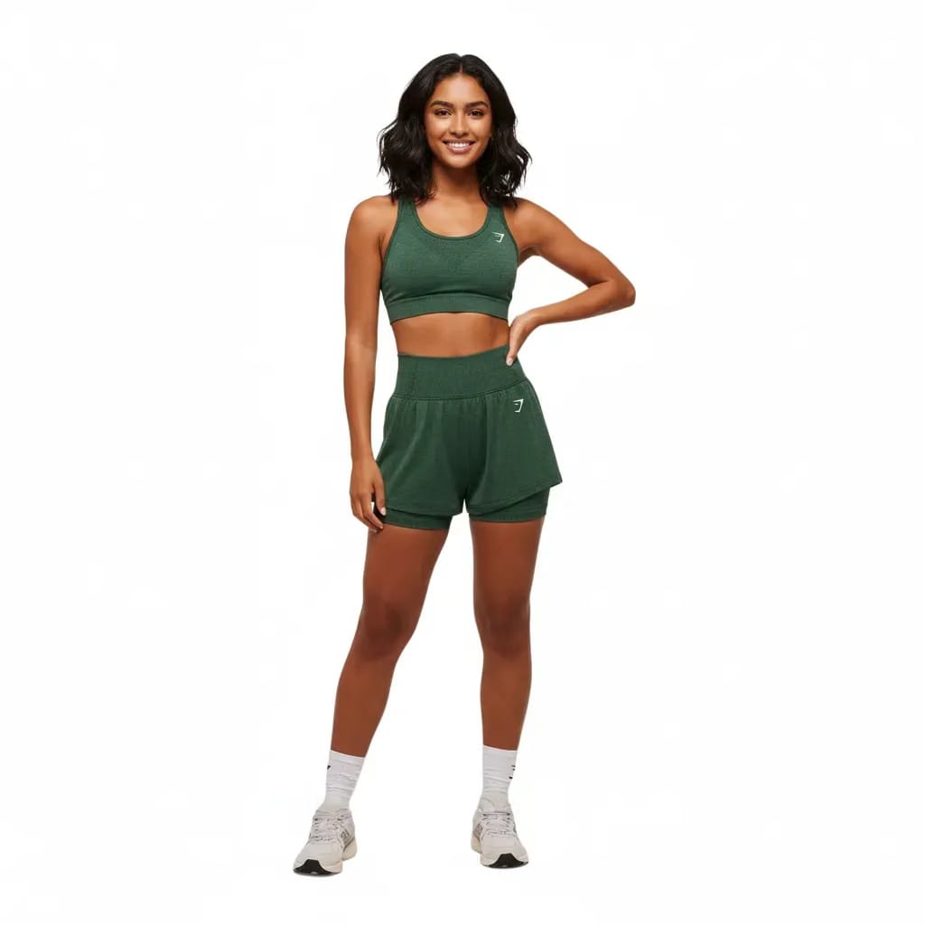 Gymshark Vital 2-in-1 Shorts - Obsidian Green Marl