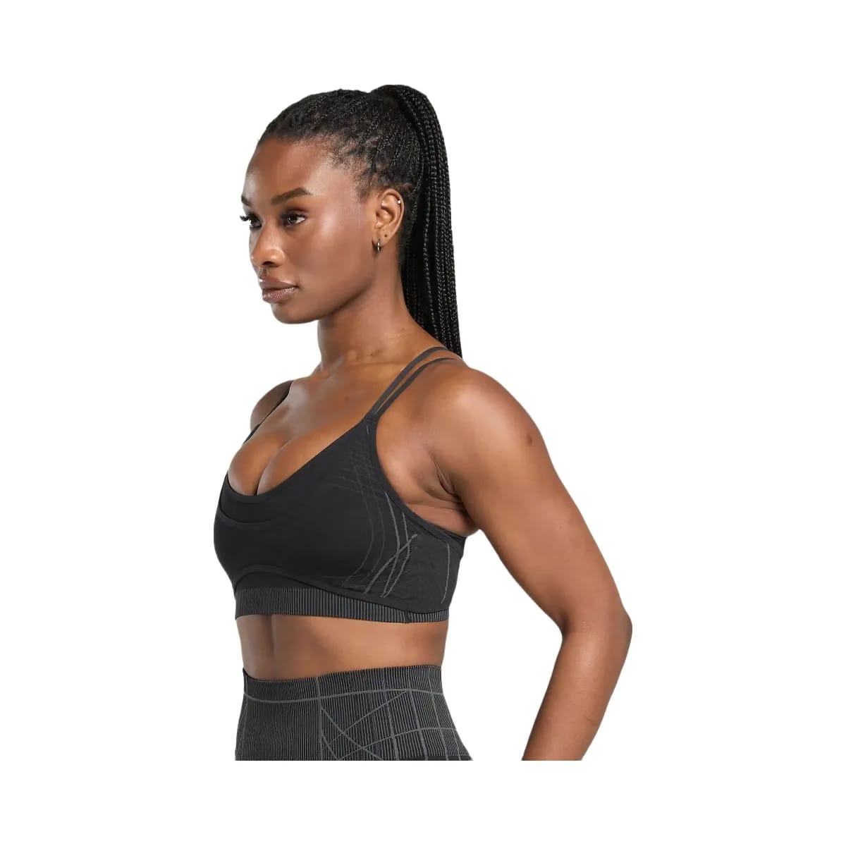 Gymshark Apex Seamless Strappy Sports Bra - Black/Graphite Grey