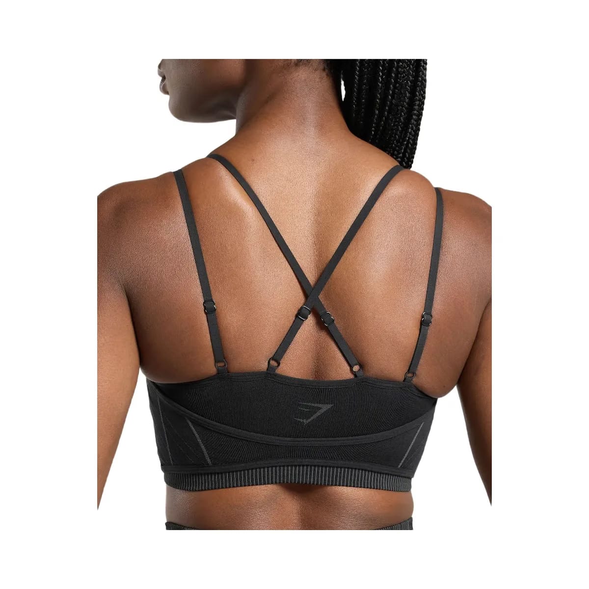 Gymshark Apex Seamless Strappy Sports Bra - Black/Graphite Grey