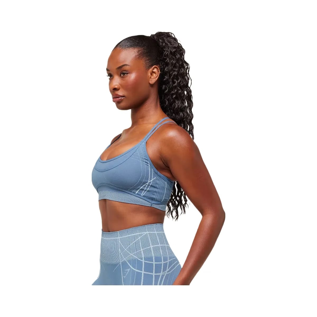 Gymshark Apex Seamless Strappy Sports Bra - Worn Blue/Gentle Blue