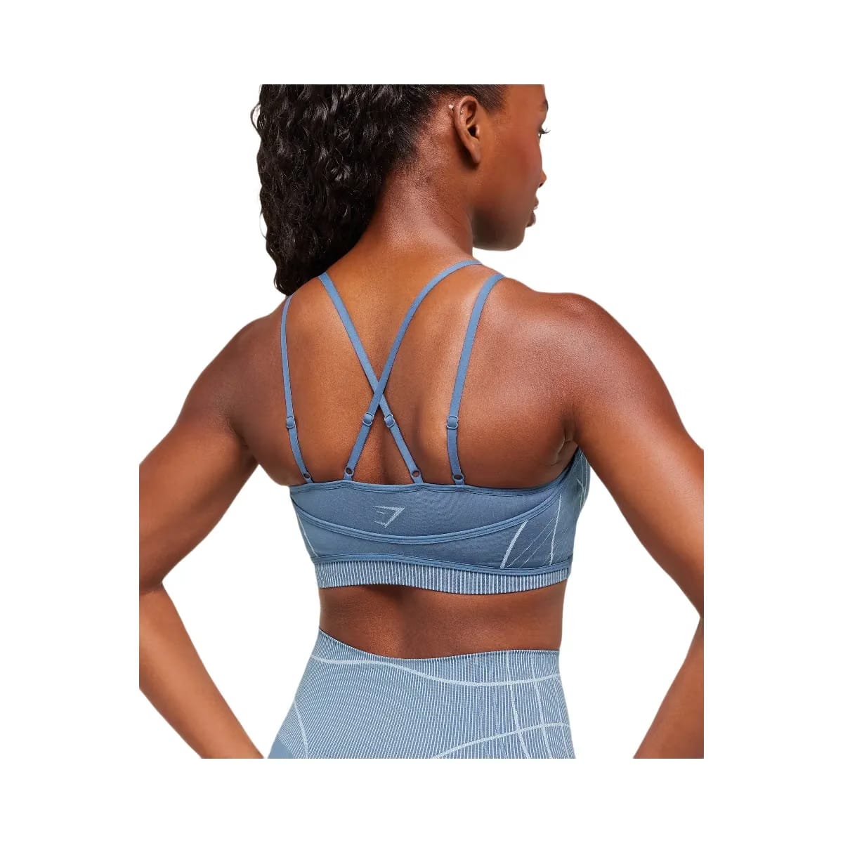 Gymshark Apex Seamless Strappy Sports Bra - Worn Blue/Gentle Blue