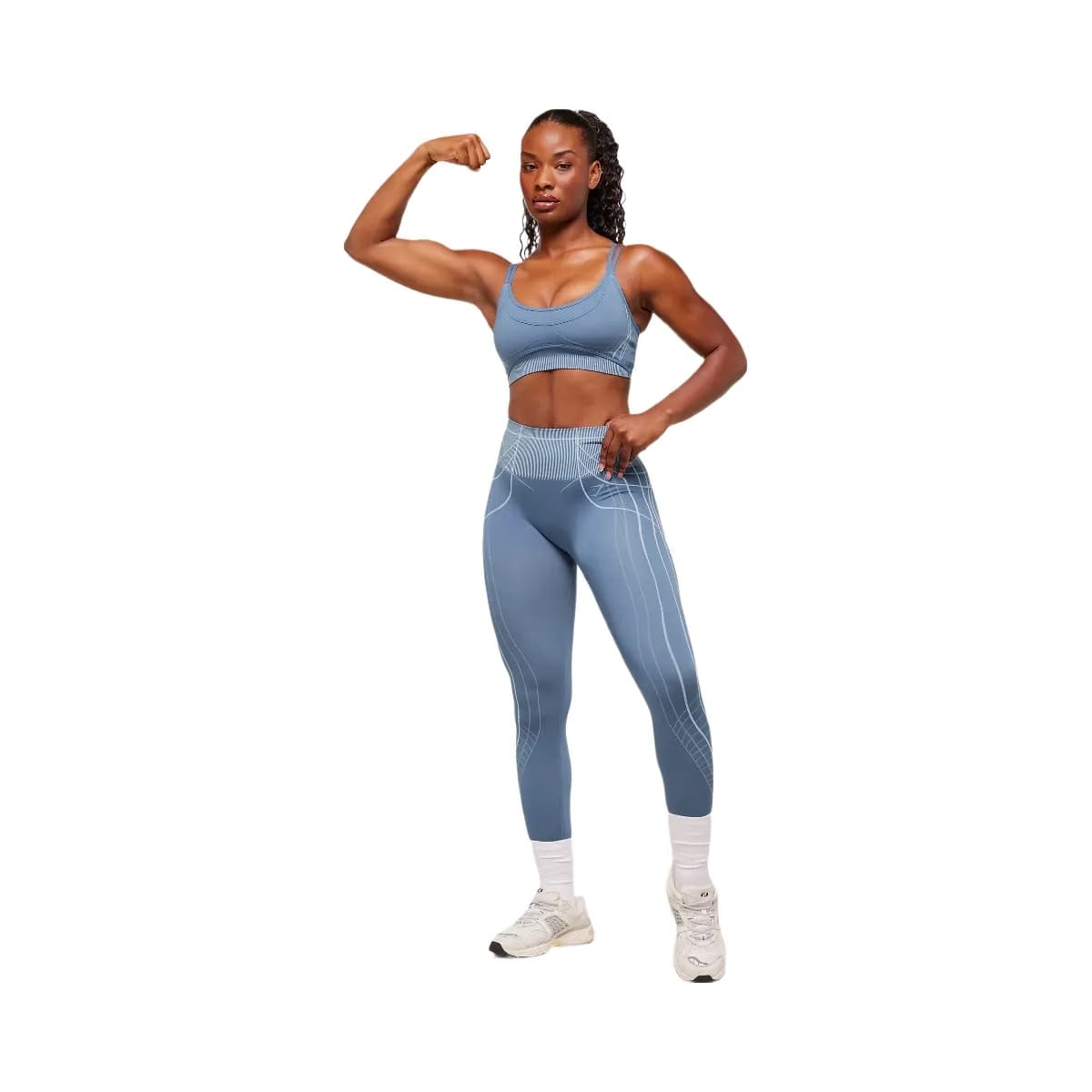 Gymshark Apex Seamless Strappy Sports Bra - Worn Blue/Gentle Blue