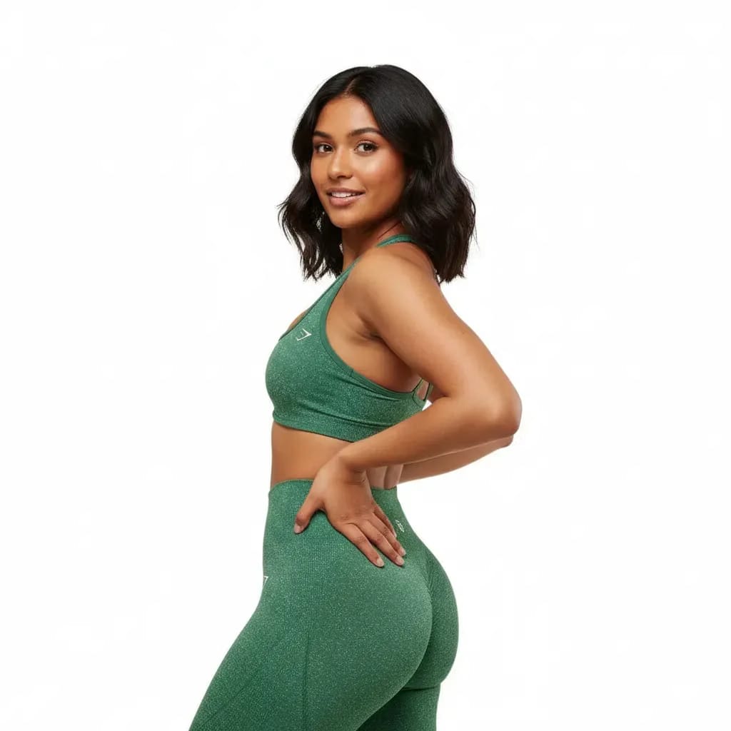 Gymshark Adapt Fleck x Whitney Halterneck Sports Bra - Lift Green/Clay Green