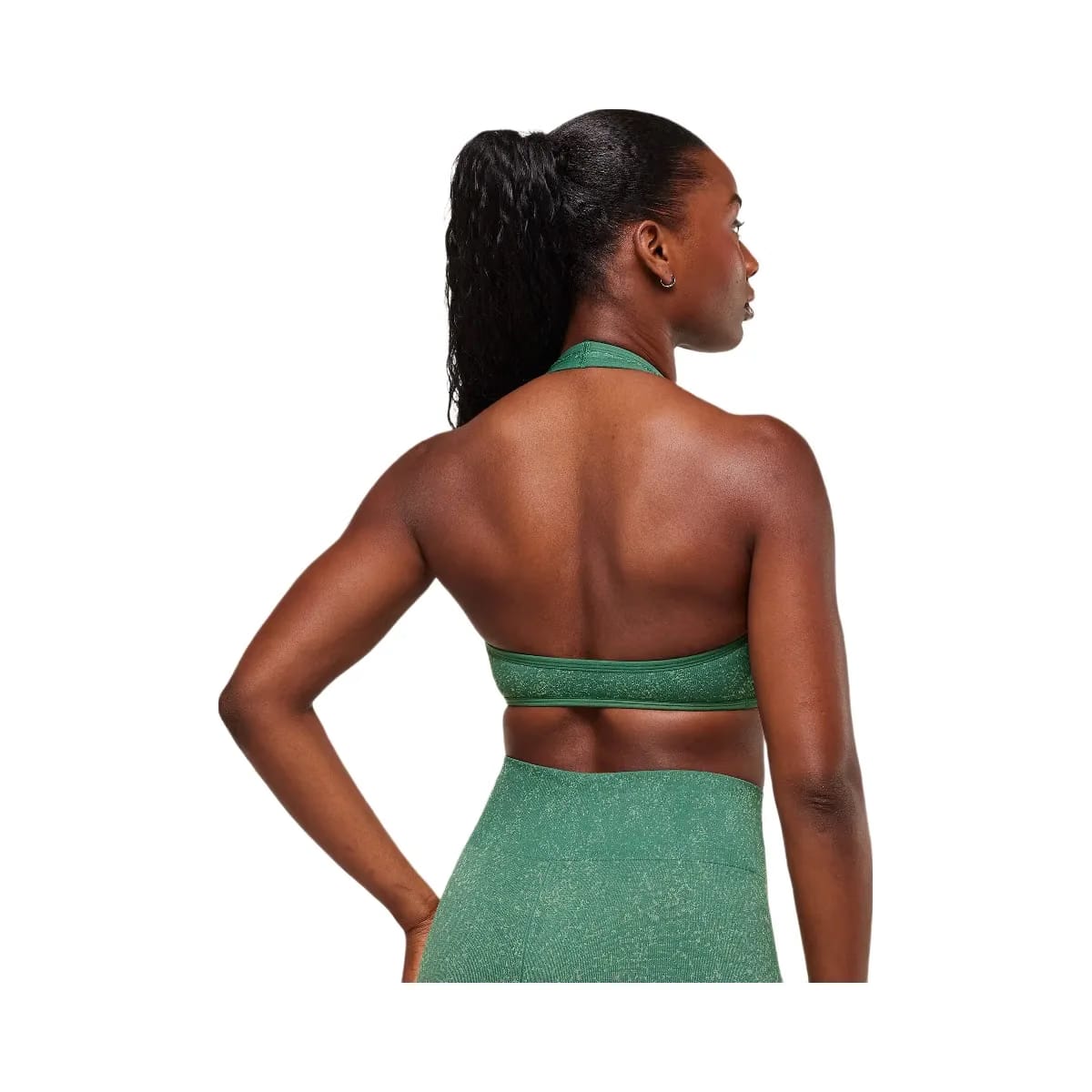 Gymshark Adapt Fleck x Whitney Halterneck Sports Bra - Lift Green/Clay Green