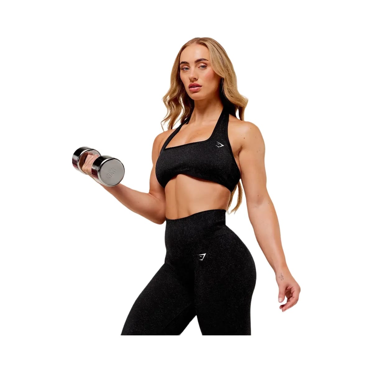 Gymshark Adapt Fleck x Whitney Halterneck Sports Bra - Black
