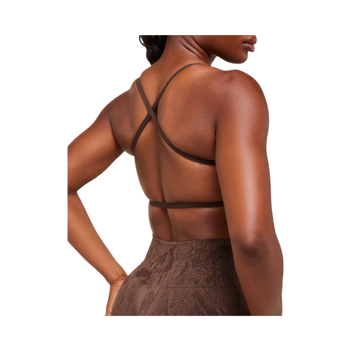 Gymshark Adapt Camo Cross Back Sports Bra - Archive Brown/Soft Brown