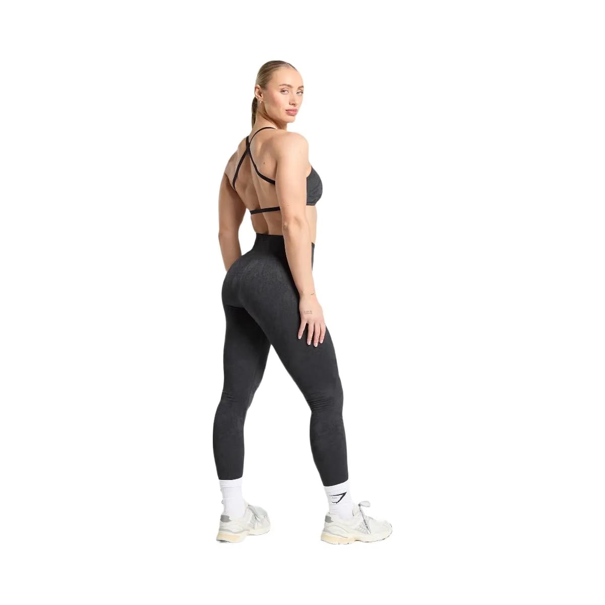 Gymshark Adapt Camo Cross Back Sports Bra - Asphalt Grey/Black